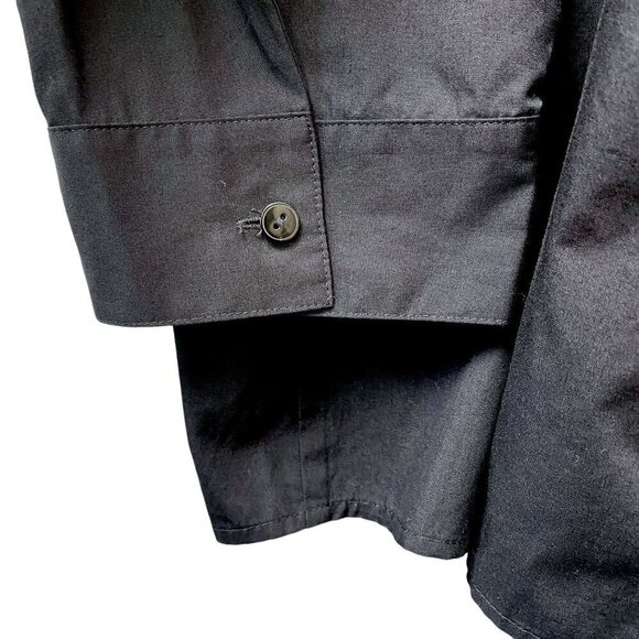 TALBOTS Ruched Shirt Plus Size 20 Womens Black Cotton Top Evening Button Up - Picture 7 of 8